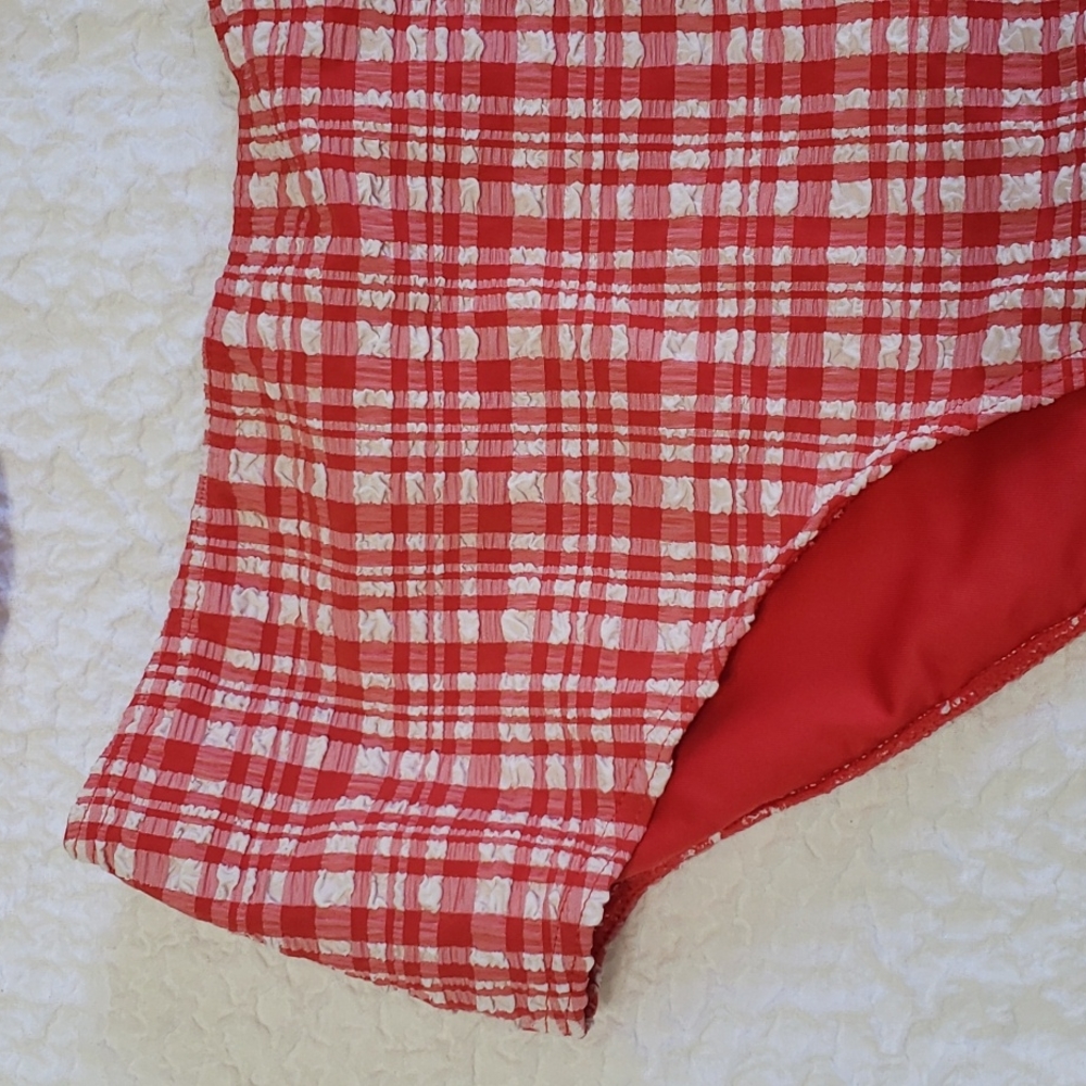 BNWT Billabong Red Retro Style Plaid bikini - Picture 3 of 3